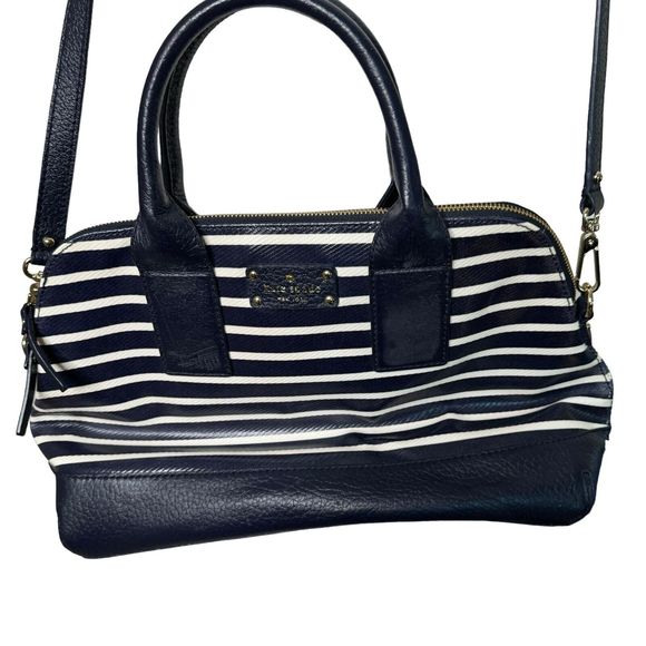 Kate Spade Southport Ave Aleesa Blue Pebbled Leather Satchel Bag Purse Tote a15 - Picture 2 of 5